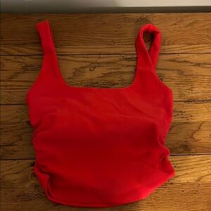 Fitted Red Crop Tank Top